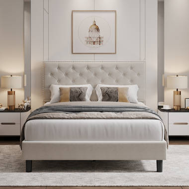 Andover Mills Sanders Upholstered Low Profile Standard Bed Reviews Wayfair